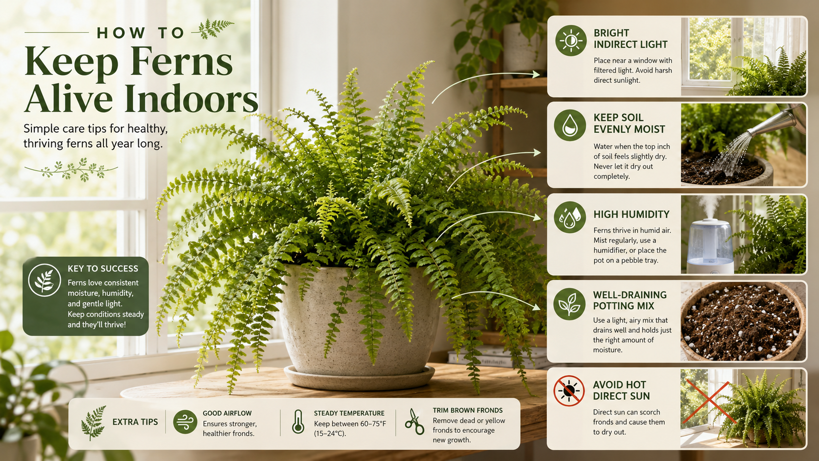 How to Keep Ferns Alive Indoors: Boston Fern Care Guide
